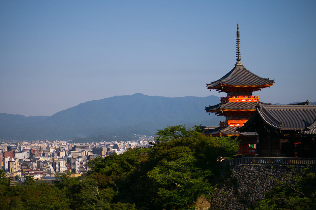 Mount Fuji and a pagoda in Japan